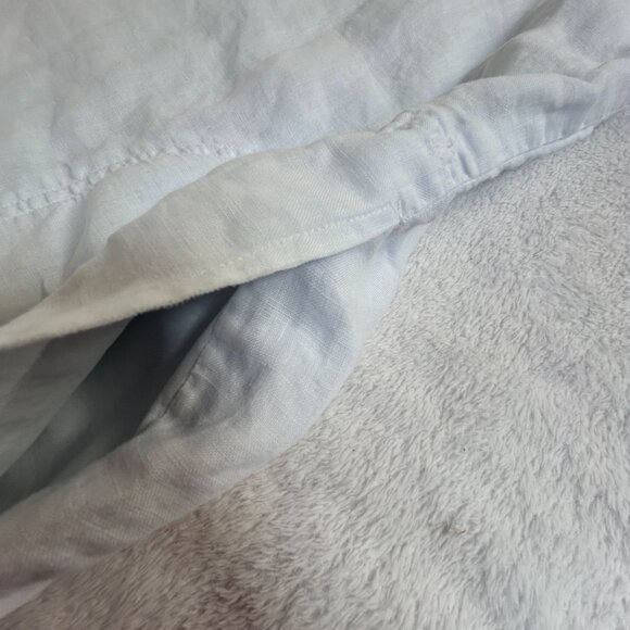 J. Jill Womens Long Sleeve Linen Popover Shirt Blouse Medium Light Blue Casual - Picture 6 of 10